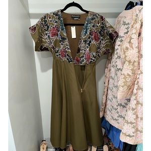 NWT Hemant & nandita beautiful midi army green dress